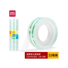得力（deli）30014透明小胶带 (12mm*20y）12卷/筒
